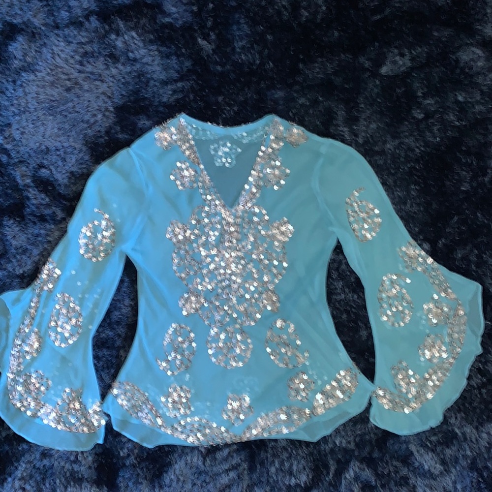 Sequinned chiffon blouse